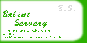 balint sarvary business card